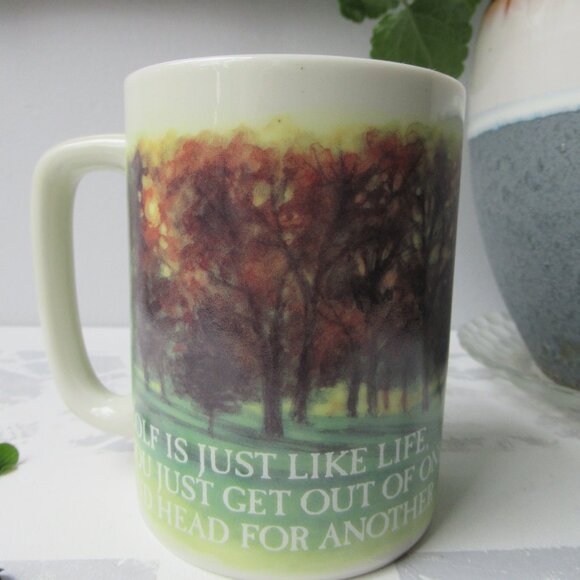 Otagiri Figi Graphics Golf is Just Like Life Mug Cup Made in Japan - Picture 2 of 8